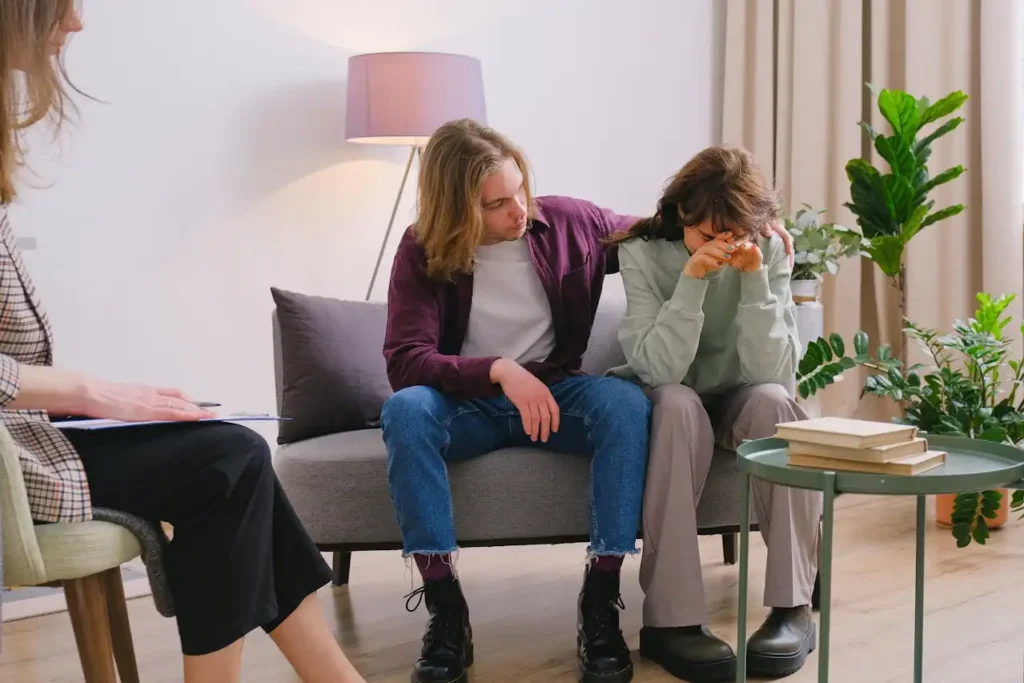 couple during famnily therapy their Meth Rehab journey at west coast detox