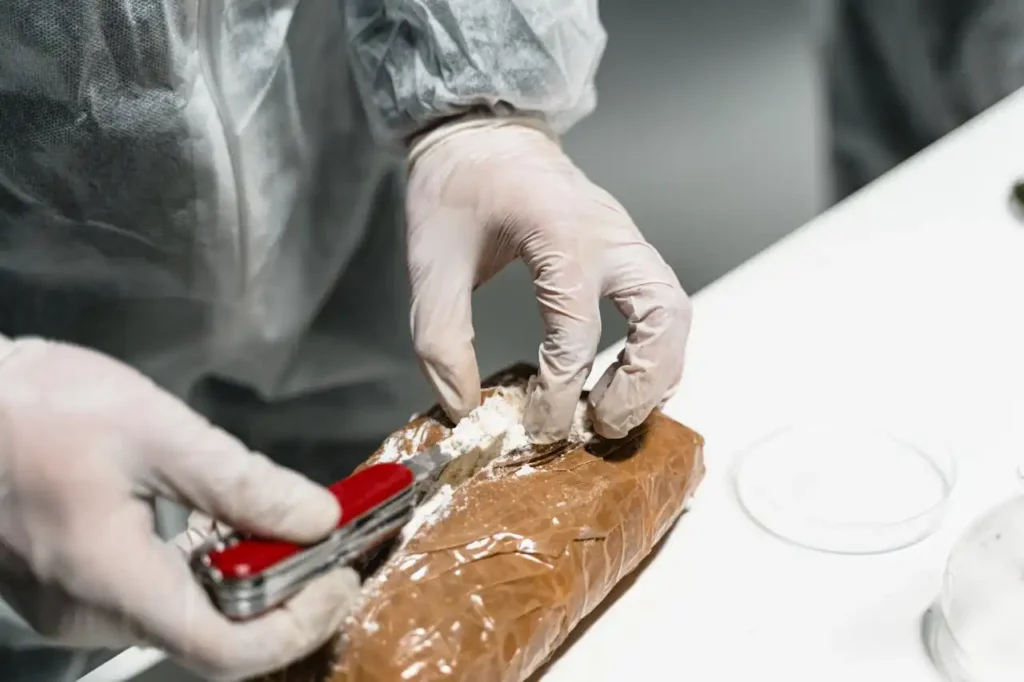 opening a pack of Cocaine