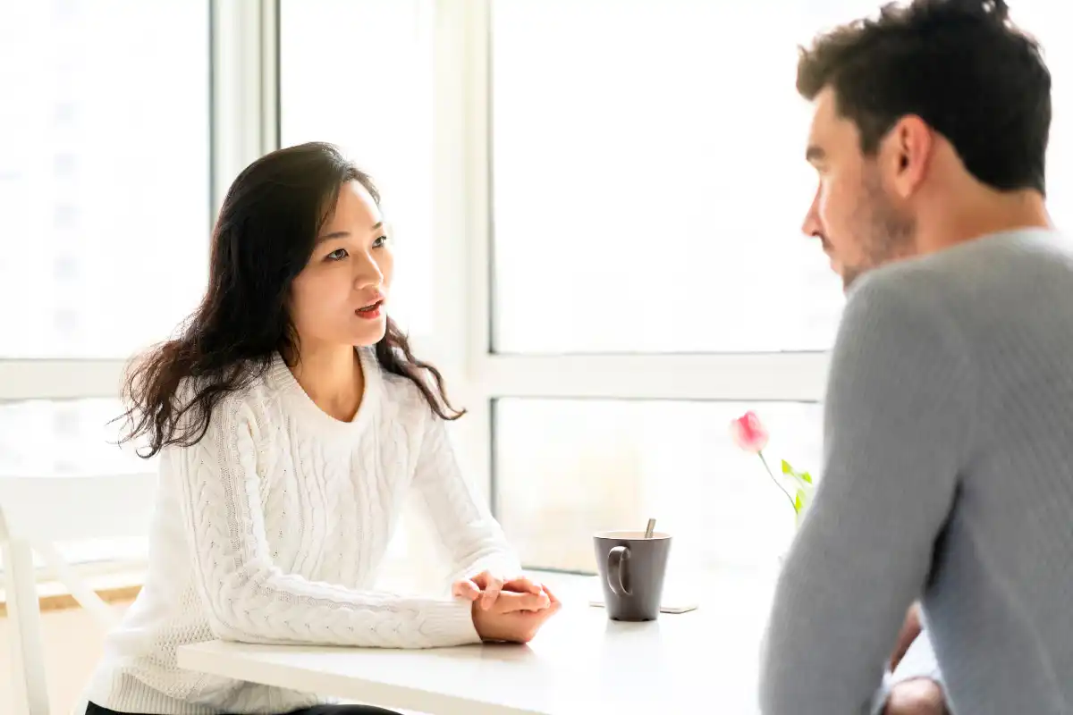 wife talking to her husband about getting to drug and alcohol rehab
