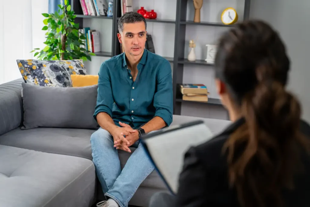 a male client and psychologist during Residential Treatment Program