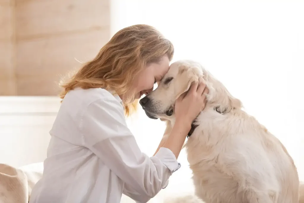 woman and her dog at pet-friendly rehab in Corona California