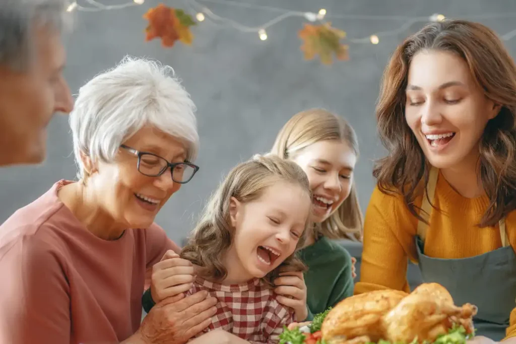 a supportive family during thanksgiving