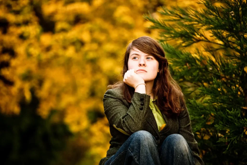 thoughtful young woman