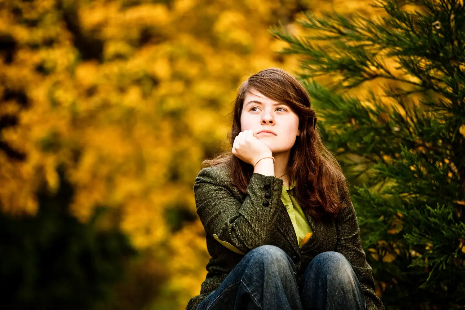 thoughtful young woman