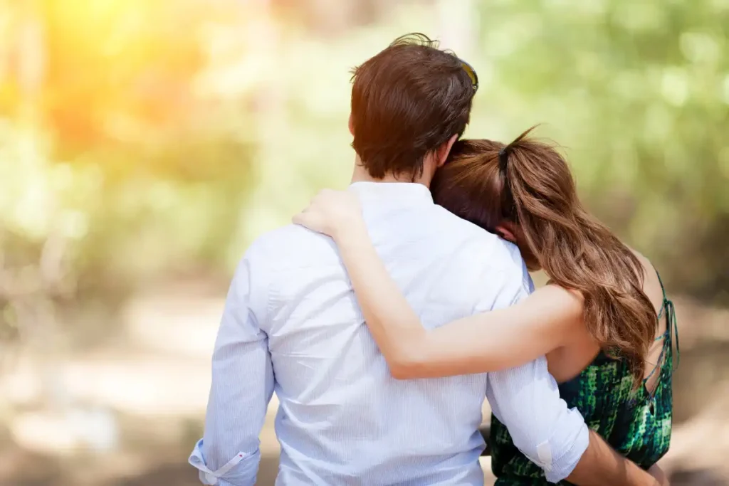 Couple Emotional Embracing