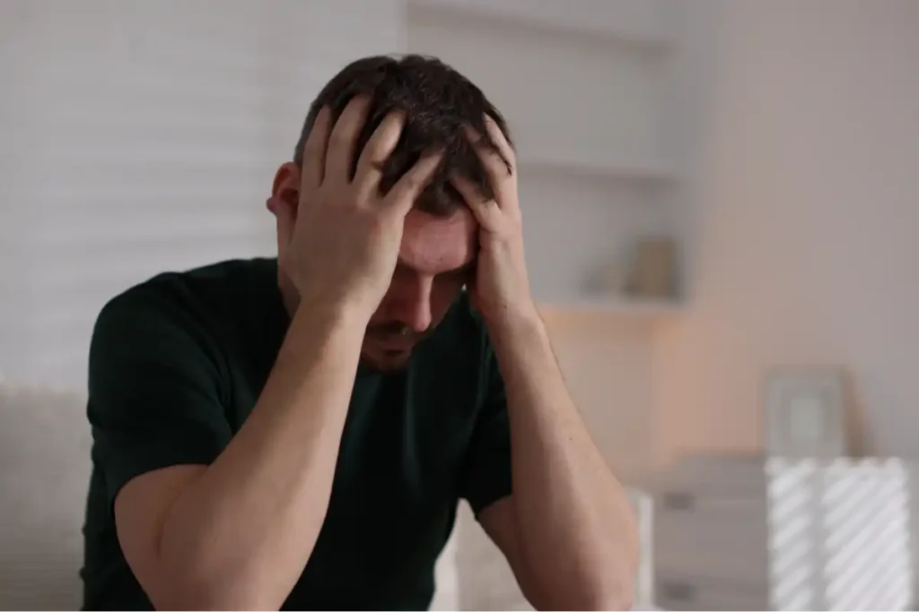 man suffering from depression