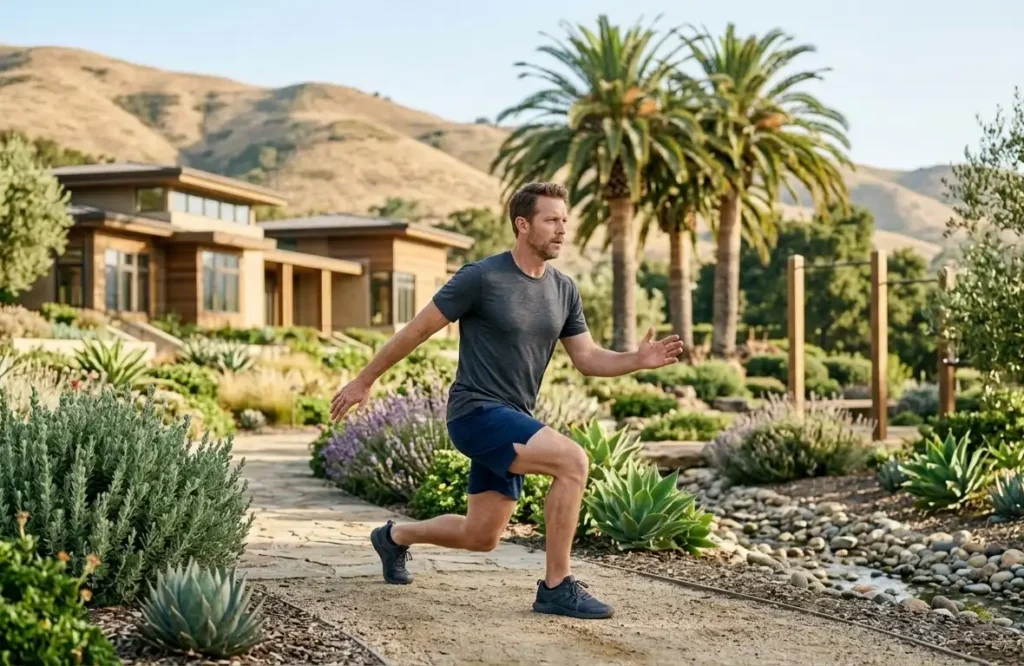 man doing some exercises outside the treatment center